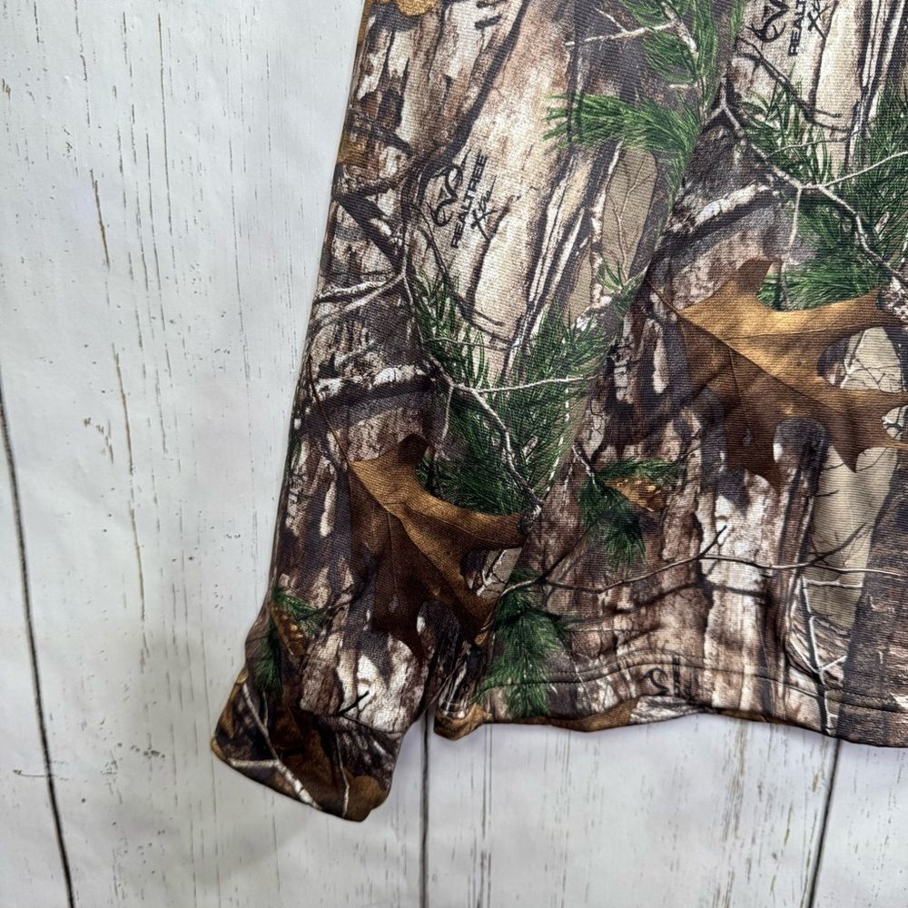 Under Armour Camo Quarter Zip Fleece Pullover Realtree Hunting Jacket L Outdoor - Picture 6 of 16